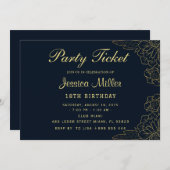 パーティチケット招待状 招待状 (正面/裏面)