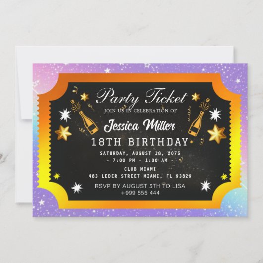 パーティチケット招待状 招待状 (正面)