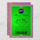 パーティチケット招待状 招待状 (正面/裏面)