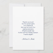 パーティーありがとう | Christmas Llama with Snowflaks サンキューカード (裏面)