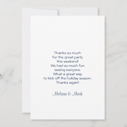 パーティーありがとう | Christmas Llama with Snowflaks サンキューカード (裏面)