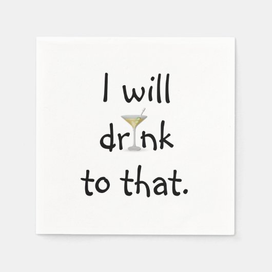 パーティーおもしろいとマルティーニ スタンダードカクテルナプキン (正面)
