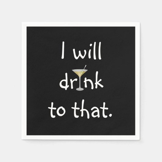 パーティーおもしろいとマルティーニ スタンダードカクテルナプキン (正面)