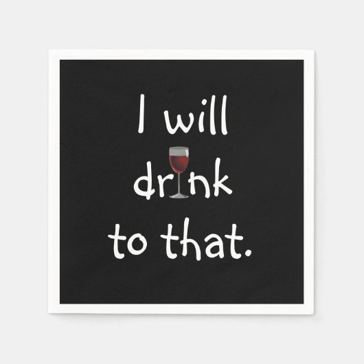 パーティーおもしろいと赤ワイン スタンダードカクテルナプキン (正面)