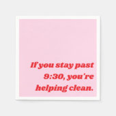 パーティーおもしろいイントロバーSassy皮肉ピンクレッド スタンダードカクテルナプキン (正面)