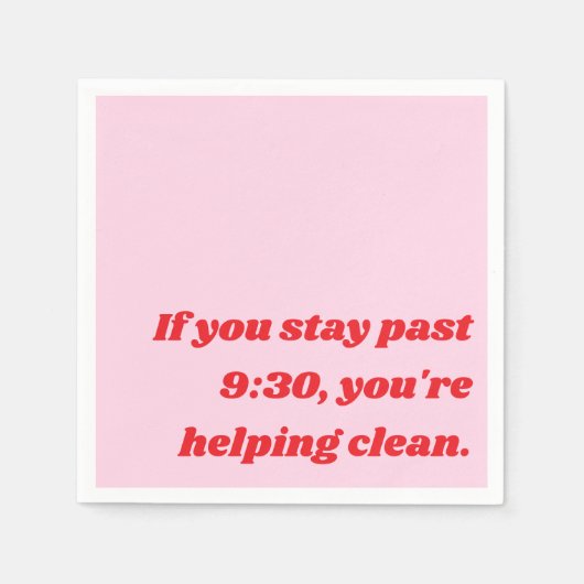 パーティーおもしろいイントロバーSassy皮肉ピンクレッド スタンダードカクテルナプキン (正面)