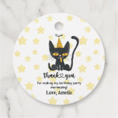 パーティーおもしろいハットブラックキャットサンキューメッセージカード フェイバータグ (裏面)