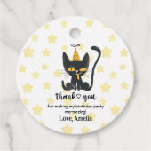 パーティーおもしろいハットブラックキャットサンキューメッセージカード フェイバータグ (正面)