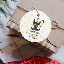 パーティーおもしろいハットブラックキャットサンキューメッセージカード フェイバータグ