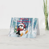 パーティーおもしろいペンギン付きクリスマスカード カード (正面)