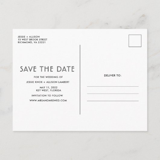 パーティーおもしろい写真レズビアンゲイLGBT日付Aを保存 案内ポストカード (裏面)