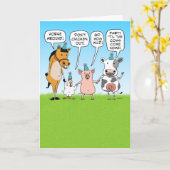 パーティーおもしろい動物アドバイス誕生日 カード (黄色い花)