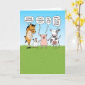 パーティーおもしろい動物アドバイス カード (黄色い花)