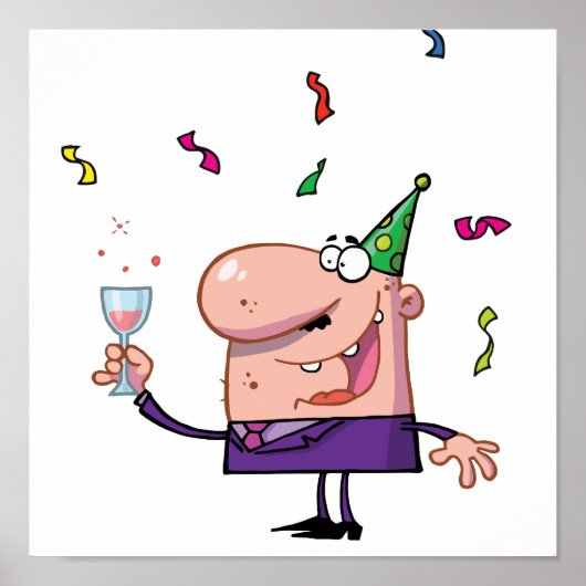 パーティーおもしろい動物マンガ ポスター (正面)