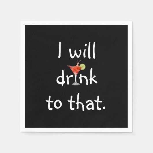 パーティーおもしろい文字とカクテル スタンダードカクテルナプキン (正面)