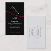 パーティーおよび夕食の手品師-魔法の細い棒のロゴ 名刺 (正面/裏面)