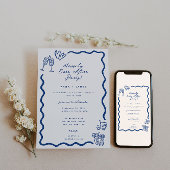 パーティーお洒落の後ずっと幸せにスケッチされた 招待状