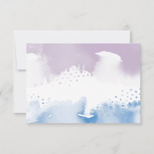 パーティーお祝いカードかわいい青紫色の水色 出欠カード (裏面)