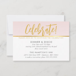 パーティーお祝いカード淡い色のピンク金ゴールド水玉模様 招待状