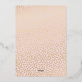 パーティーお祝いカード淡い色のピンク金ゴールド水玉模様 箔招待状 (裏面)
