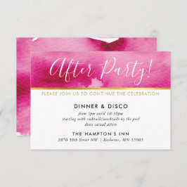 パーティーお祝いカード金ゴールド濃桃色 招待状