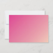 パーティーお祝いカーモダンドかわいらしピンク勾配 招待状 (裏面)