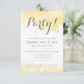 パーティーお祝いカーモダンド黄水色 出欠カード (スタンド正面)