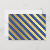 パーティーお祝いカー王室のド青フェイク金ゴールド型 招待状 (裏面)