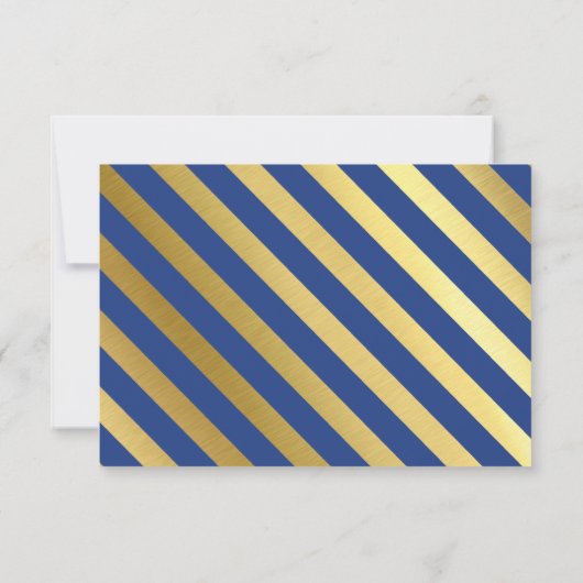 パーティーお祝いカー王室のド青フェイク金ゴールド型 招待状 (裏面)