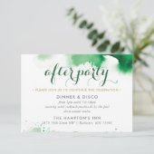 パーティーお祝いカー頭が切れるドクールの緑水色 出欠カード (スタンド正面)