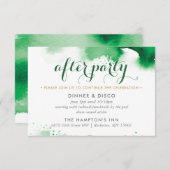 パーティーお祝いカー頭が切れるドクールの緑水色 出欠カード (正面/裏面)