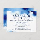 パーティーお祝いカー頭が切れるドネイビーブルー水色 出欠カード (正面/裏面)