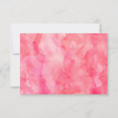 パーティーお祝いコーラルピンク水色金ゴールド型 招待状 (裏面)