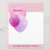 パーティーお祝いピンクパープルバルーンのパーソナライズ (正面/裏面)