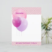 パーティーお祝いピンクパープルバルーンのパーソナライズ (スタンド正面)