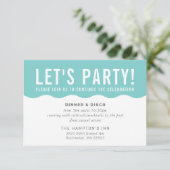 パーティーお祝いモダンはっきりしたINFO 招待状 (スタンド正面)