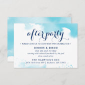 パーティーお祝いモダンカードアクアブルー 出欠カード (正面/裏面)