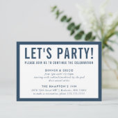 パーティーお祝い情シンプル報モダンブロック海軍 招待状 (スタンド正面)