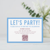 パーティーお祝い情報モダンミニマルマルーンブルー 招待状 (スタンド正面)