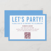 パーティーお祝い情報モダンミニマルマルーンブルー 招待状 (正面/裏面)