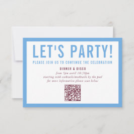 パーティーお祝い情報モダンミニマルマルーンブルー 招待状