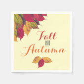 パーティーお祝い秋秋の季節の葉 スタンダードカクテルナプキン (正面)