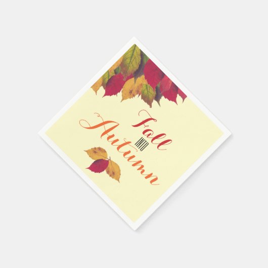 パーティーお祝い秋秋の季節の葉 スタンダードカクテルナプキン (角)
