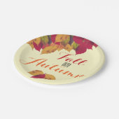 パーティーお祝い秋秋の季節の葉 ペーパープレート (アングル)
