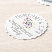 パーティーお祝い。婚約パーティー ペーパーコースター (アングル)