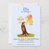 パーティーかわいらしバルーン招待状 招待状 (正面)