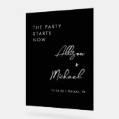 パーティーがブラック・ウェルカム結婚に向けてスタート アクリルサイン (傾斜)