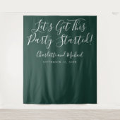 パーティーが始まる エメラルドグリーンの写真用背景 タペストリー (正面)