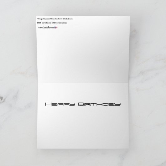 「パーティーが風に吹き込まれば起こる絵を描」 サンキューカード (内部)