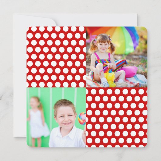 パーティーさくらんぼキッズツインズジョイント誕生日写真 招待状 (裏面)